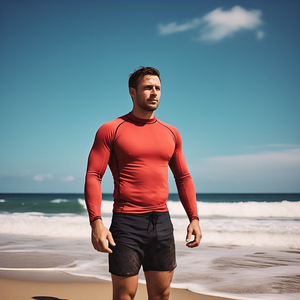 Haute qualité hommes Compression éruption garde hauts respirant plage natation entraînement Fitness porter serré plaine chemise conception - Product Image 3