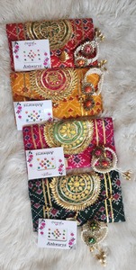 100 Patola/Bandhej imprimé Combo ensemble spacieux élégant pochette sac à main pour Diwali Ramadan nouvel an mariage Halloween retour fêtes - Product Image 4