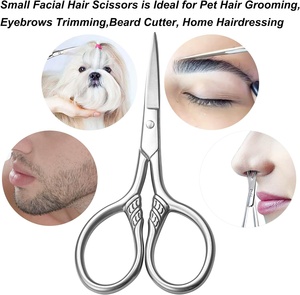 Kit de toilettage vintage 3,5 pouces pour droitiers, ciseaux en acier inoxydable à manche court pour visage, cheveux, sourcils, barbe et moustache - Product Image 4