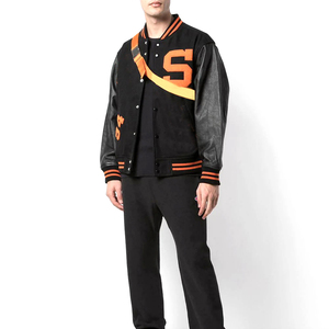 Chaquetas universitarias de béisbol con bordado de lana y logotipo personalizado para hombre, chaquetas con letras de lona con cuello levantado hechas en Pakistán - Product Image 4