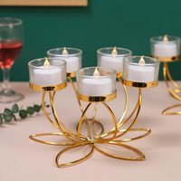 Candélabre en métal doré, élégant et moderne, avec motifs gravés, pour Noël