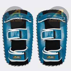 Almohadillas de entrenamiento de Kickboxing MMA de cuero genuino hechas a medida, logotipo privado, diseño OEM para Muay Thai Kicking & Blocking Boxing Product - Product Image 5