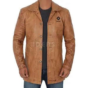 Breathable and Wind Proof Top Selling Men Leather Coat Best Online Sale Cheap Price Men Leather Coat