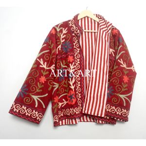 Chaqueta de Invierno de Algodón con Botones, Estilo Étnico Vintage, Acolchada Gruesa, Transpirable, Ecológica, Bordada a Mano - Product Image 6