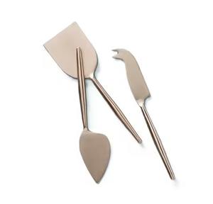 Outils à fromage en argent métallique pour les mariages et les fêtes, poignées en laiton durables, ensembles de couteaux à fromage - Product Image 5
