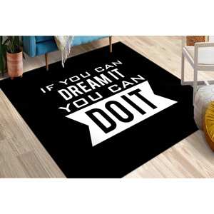 Tapis imprimé rêveur : transformez vos espaces avec des citations positives et un design motivant, tapis fin non tissé - Product Image 4