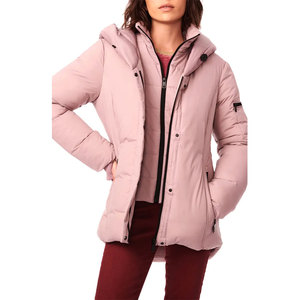 Nueva chaqueta acolchada de invierno a la moda para mujer con forro de lana de nailon y LICRA, capucha bordada, chaqueta hinchada transpirable para mujer - Product Image 4