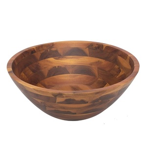 Tazones de madera para servidor de palomitas de maíz o sopa con acabado Natural, uso de catering para restaurante, frutero, almacenamiento de frutas, tazón de madera - Product Image 5