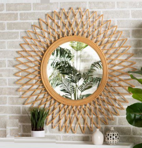 Miroir mural rond sur mesure Meilleure vente Miroir mural décoratif de qualité supérieure en rotin avec cadre en rotin - Product Image 6