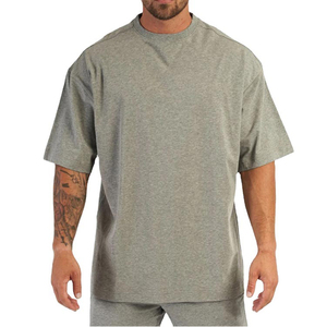 Algodón/Fibra de bambú Ropa de hombre Camisetas de manga corta de alta calidad OEM Diseño de logotipo personalizado Verano O Cuello Camisa de hombre de gran tamaño - Product Image 1