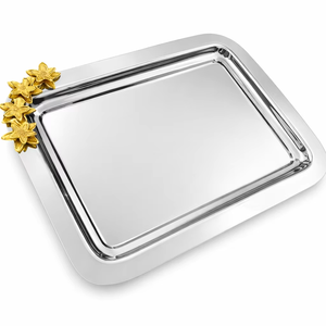 Plateau de service en acier inoxydable de qualité supérieure, plateau en acier argenté pour hôtel de luxe, plateau de service antique - Product Image 1