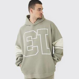 เสื้อมีฮู้ดผ้าฟลีซขนาดใหญ่สำหรับผู้ชาย, เสื้อมีฮู้ดแบบสวมหัวพิมพ์โลโก้ตามสั่ง - Product Image 1