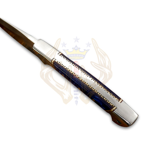 Beau couteau à dépecer à lame fixe en acier D2 fait à la main gaine en cuir poignée en résine pour la chasse Camping grand cadeau pour lui OEM - Product Image 3