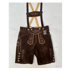 Hommes Nouveau Style Vintage Bavarois Lederhosen Longueur Genou Taille Moyenne Short En Cuir Motif Solide En Gros High Street - Product Image 4