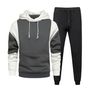 Unisex Custom Two-Piece Winter Sweatsuit Eco-Friendly Cotton+Polyester Jogging <b>Set</b> Color <b>Block</b> Tracksuit Plus Size for Men Women - Product Image 5