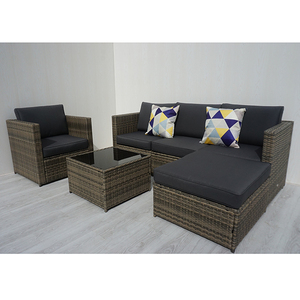 Modern Durable PE Wicker Rattan <b>Sofa</b> <b>Set</b> with KD Steel Frame Waterproof Cushions & Tempered Glass for Outdoor & Hotel Use - Product Image 6