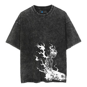 Streetwear unisexe à manches longues en coton délavé à l'acide de haute qualité personnalisé t-shirt vintage surdimensionné délavé pour hommes - Product Image 1