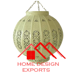 Lanterne suspendue au plafond en métal fini or poudre verte pour la maison hôtels restaurants pour la décoration de Noël - Product Image 1