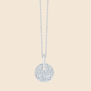 Delicado colgante redondo de diamante con diamante redondo cultivado en laboratorio de 0.46 quilates F-VS, elaborado en oro macizo de 14K para fiesta de compromiso. - Product Image 2