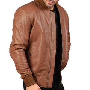 Veste en cuir pour homme à fermeture éclair, prix direct usine, haute qualité, style urbain, hiver, logo personnalisé, service OEM - Product Image 4