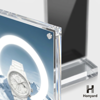 Support magnétique en acrylique poli diamant Honyard, présentoir de menu en T transparent de qualité supérieure pour la publicité de détail de luxe