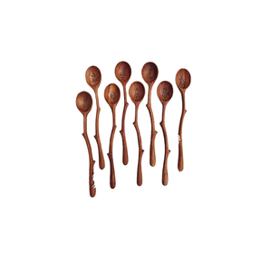 Ensemble de cuillères en bois coeur amour incurvé en séquoia écologique/cuillère de cuisine en bois avec forme personnalisée pour la cuisine de jardin à la maison - Product Image 3