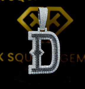 Pendentif initial personnalisé, personnalisé votre lettre breloque, pendentif Hip Hop pour hommes, pendentif Moissanite, bijoux Ice Out Hip Hop - Product Image 1