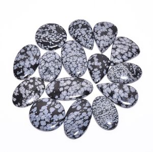 Cuentas Redondas Sueltas de Obsidiana Copo de Nieve, Piedra de Cristal de Ópalo Natural para la Fabricación de Joyas - Product Image 2