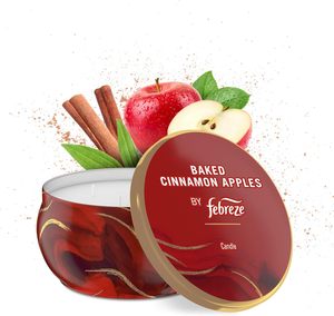 Vela Aromática Febreze, Aroma a Manzanas Horneadas con Canela, Vela de 4 Mechas, Lata Reutilizable, Quema Uniforme de Larga Duración, 11 oz, Paquete Individual - Product Image 5