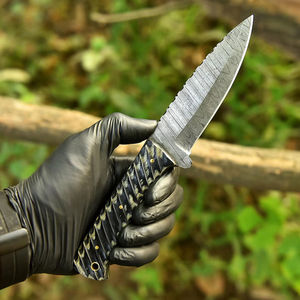 Cuchillo Skinner de Hoja Fija de Acero de Damasco Personalizado, Mango con Agarre Cómodo, Compatible con OEM, Grado Industrial, 3 Años de Garantía - Product Image 3