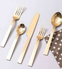 Juego de Cubiertos de Color Oro Real, Cubiertos de Plata para Bodas, Fabricantes de Juegos de Cubiertos Pulidos para Hoteles, Cubiertos de Acero Inoxidable - Product Image 2