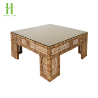 Nouvelle Arrivée : Table Basse en Rotin et Bois Faite à la Main, Écologique, Durable, Artisanale, Décorative, Moderne et Unique – Un Must-Have