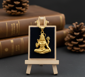 Rhodium Link <b>Chain</b> Necklace Daily Wear Shiva God Pendant <b>Gold</b> Plated Minimalist Trending Fashion Gift <b>Men</b> Women 925 Silver - Product Image 6