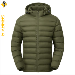 Veste matelassée imperméable coupe-vent à fermeture éclair pour homme, vêtement d'extérieur chaud matelassé épais, veste softshell tendance - Product Image 1