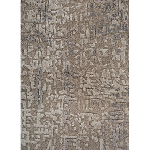 Tapis noué à la main en laine et soie de bambou à motifs abstraits Uvenuti gris et noir - LRB-1502 pour usage domestique - Product Image 3