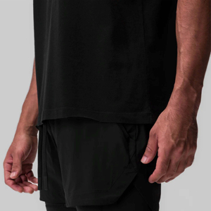 T-shirt athlétique élégant pour hommes évacuant l'humidité confortable pour la course à pied et le sport Design tricoté respirant et décontracté - Product Image 2