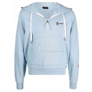 Meilleure vente au prix de gros Sweats à capuche décontractés à demi-fermeture éclair pour hommes nouveau design Collection hiver Sweats à capuche basiques en coton mélangé quantité minimale de commande bas - Product Image 1