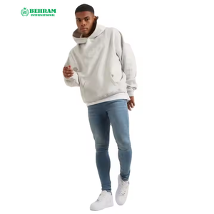 Sweat à capuche court en molleton épais de coton French Terry de haute qualité, respirant et à séchage rapide, coupe classique, idéal pour l'hiver - Product Image 5