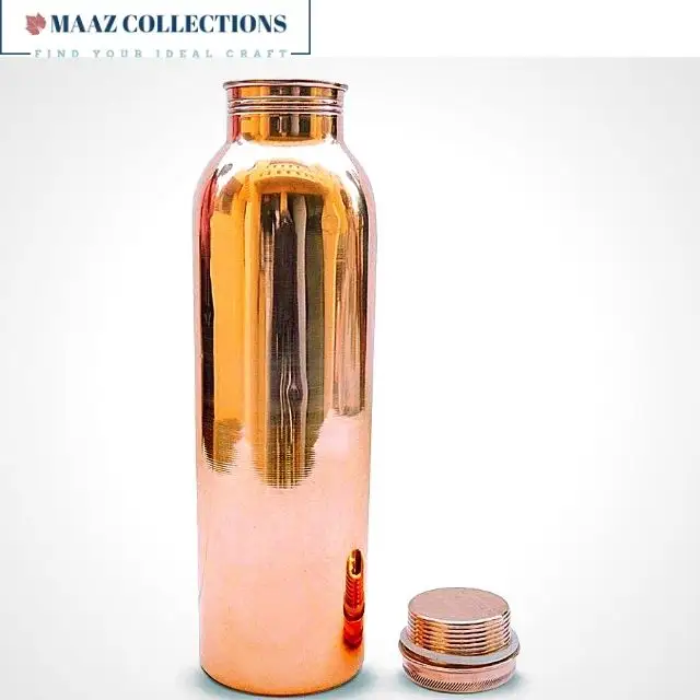 ศิลปะที่กำหนดเองขายส่งทองแดงขวดน้ำ100% ขายส่งทองแดงขวดน้ำทองแดงขวดน้ำผลิตในประเทศอินเดีย