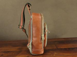 Sac de poitrine en cuir et toile, tendance, été, usage quotidien, bandoulière, sac de voyage, unisexe, durable, CSB-0074 - Product Image 6