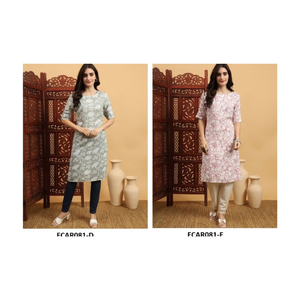 Haut court Kurti en rayonne de coton léger à la mode pour femmes motif floral Style ethnique qualité d'exportation de l'Inde - Product Image 1