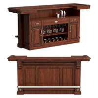 Ensemble de mobilier de bar commercial moderne en teck massif, armoire de rangement extérieure durable et écologique pour hôtel et salon