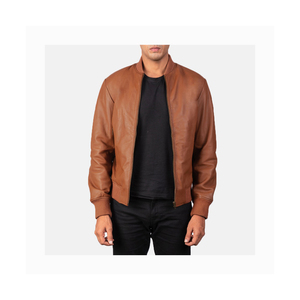 Chaqueta de cuero original casual para hombre chaqueta de cuero clásica con cremallera chaqueta de cuero personalizada producto para la venta - Product Image 1