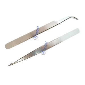 Pince à épiler d'extension de cils à pointe de fibre professionnelle 3 pièces avec étui magnétique propre marque - Product Image 3