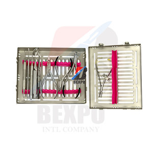 Kit de instrumentos de ortodoncia dental de configuración estándar de unión con casete de acero quirúrgico manual - Product Image 3