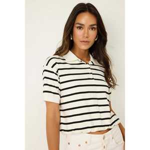 Camiseta de Manga Corta con Cuello Polo y Rayas - Product Image 3