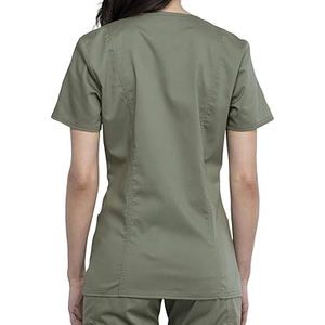 Quantité minimale de commande bas Logo personnalisé imprimé Scrubs uniformes nouveau Style soins infirmiers médicaux Spa uniforme couleur unie - Product Image 6