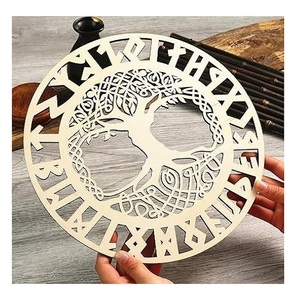 Décoration murale en MDF en forme de mandala étoilé, grille en bois sculpté, grille en cristal pour la décoration zen de la maison, géométrie sacrée, gravure sur contreplaqué, achetez maintenant - Product Image 3