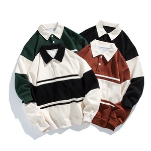 Best Selling Premium Quality Polo <b>Shirts</b> Men Plus Size Men's Striped Long Sleeve Polo <b>Rugby</b> Polo <b>Shirts</b> <b>For</b> Men <b>Women</b> - Product Image 2