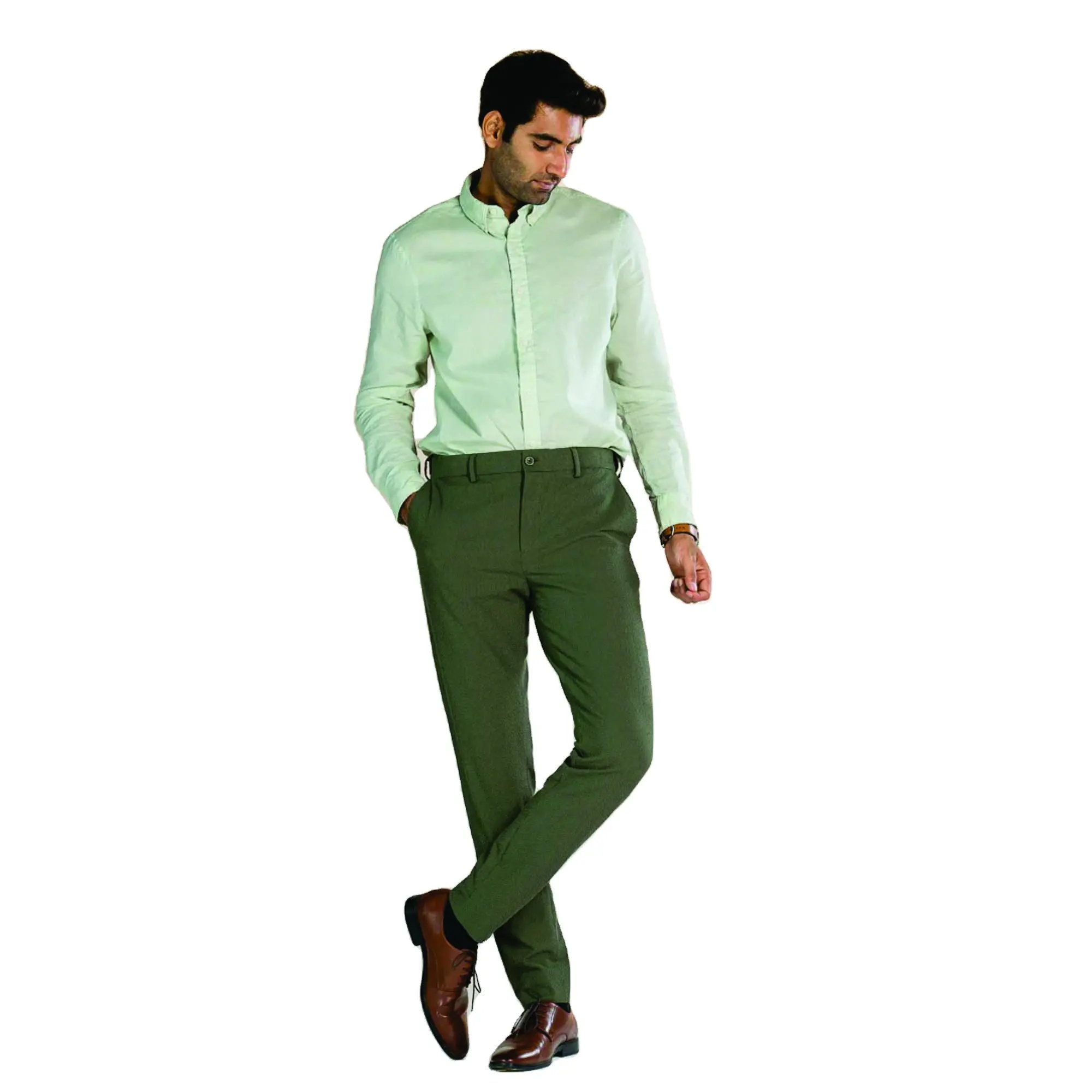 Neohope Custom High Quality Men Slim Fit Trousers Stretchy Nylon Cotton Zip Twill Mens Designer Stylish Formal Chino Golf Pants